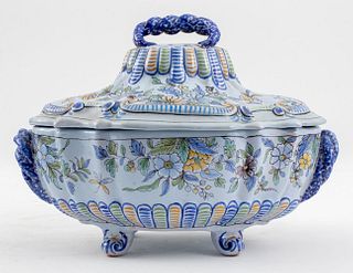 Antoine Montagnon French Faience Covered Tureen