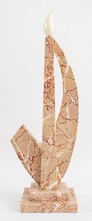 Thea Tewi "Offering" Abstract Marble Sculpture