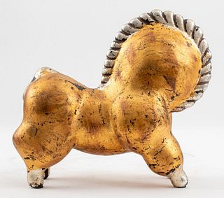 Russel Wright Manner Gold Ceramic Horse Sculpture