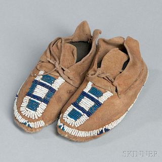 Cheyenne Beaded Hide Infant's Moccasins
