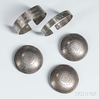 Five Plains German Silver Items