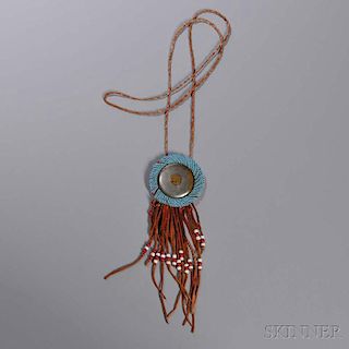 Blackfeet Beaded Hide Necklace and Photograph