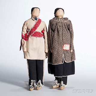 Pair of Iroquois Cornhusk Dolls