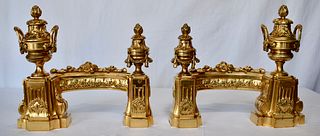 A Pair of Louis style guilt Bronze Chenets