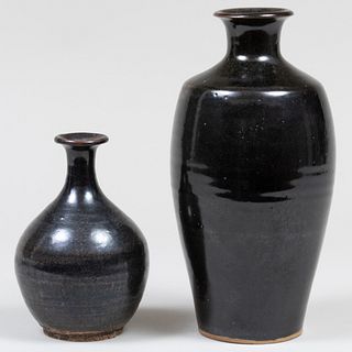 Two Chinese Glazed Pottery Vases