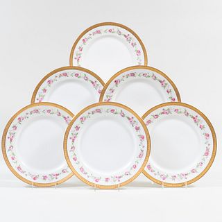 Set of Nine Guerin & Co. Limoges Dinner Plates, Retailed Ovington Bros