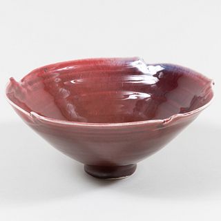 Contemporary Copper Red Glazed Porcelain Bowl