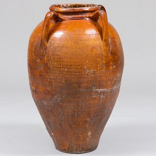 Large French Glazed Pottery Urn