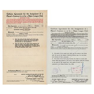 NY Yankees: Jacob Ruppert and George Weiss (2) Documents Signed