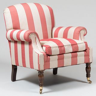 George Smith Striped Upholstered Club Chair
