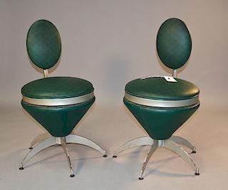 Pair of Mid-Century egg shaped swivel chairs