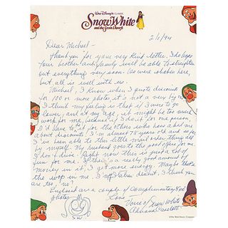 Snow White: Adriana Caselotti Autograph Letter Signed