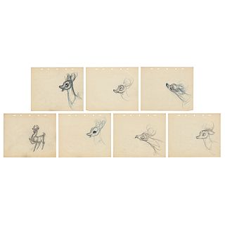 Preston Blair: Bambi (7) rough production drawings from Bambi