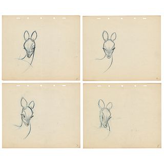 Preston Blair: Faline (4) production drawings from Bambi