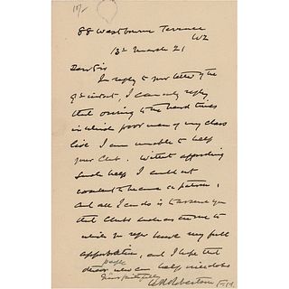 William Robertson Autograph Letter Signed