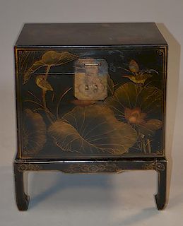 Early 20th C. Chinese lacquer box on stand