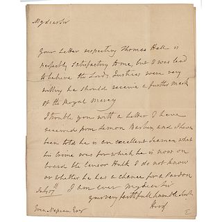 Samuel Hood, 1st Viscount Hood Autograph Letter Signed