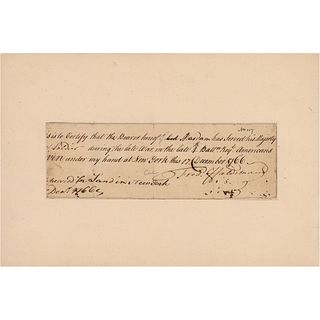 Frederick Haldimand Document Signed