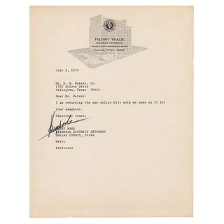 Henry Wade Typed Letter Signed