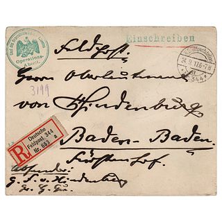 Paul von Hindenburg Signed Envelope