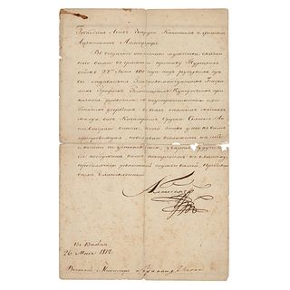 Alexander I of Russia Document Signed