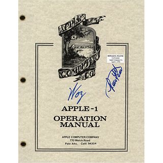 Apple: Wozniak and Wayne Signed Apple-1 Replica Manual