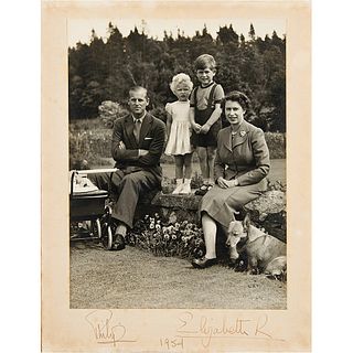 Queen Elizabeth II and Prince Philip Signed Photograph