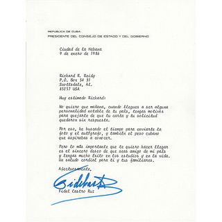 Fidel Castro Typed Letter Signed