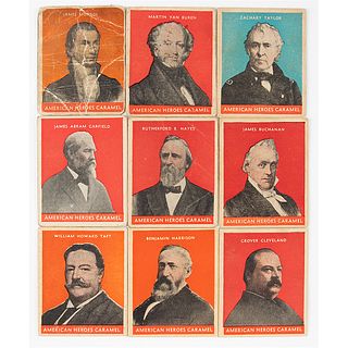 1932 US Caramel (R114) Presidents Cards Lot of (9)