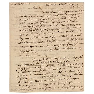 John Adams: Theodore Foster Autograph Letter Signed