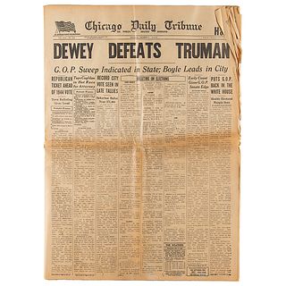 Harry S. Truman: &#39;Dewey Defeats Truman&#39; Chicago Tribune Newspaper