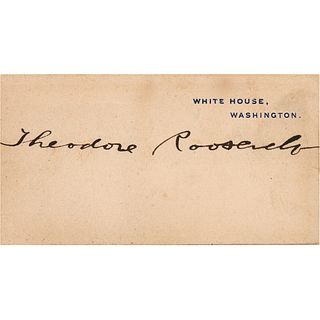 Theodore Roosevelt Signed White House Card