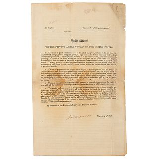 James Monroe Document Signed as Secretary of State