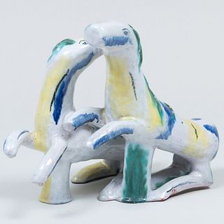 Matilde Flogl for Weiner Werkstatte Glazed Pottery Models of Horses