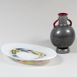 Murano Glass Vase and an Oval Platter