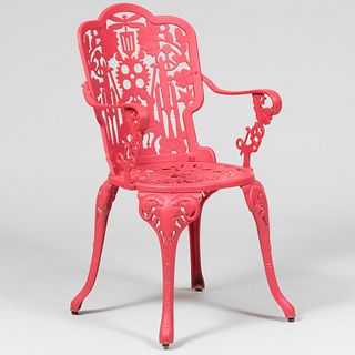 Studio Job Red Painted Aluminum Chair, Stamped Job for Seletti