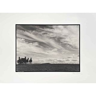 GABRIEL FIGUEROA, Tierra de fuego se apaga 1956,  Firmada y fechada 90 Fotoserigrafía 89/300, 56 x 76 cm, con sello.