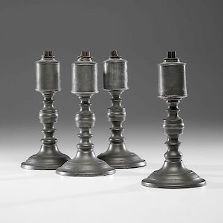 Maine Pewter Whale Oil Lamps