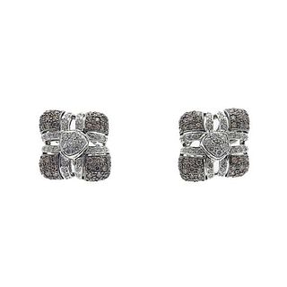 18k Gold Fancy White Diamond Earrings