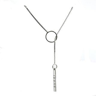 Gucci 18k  White Gold Lariat Necklace
