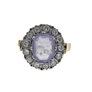 Antique Diamond Sapphire Ring