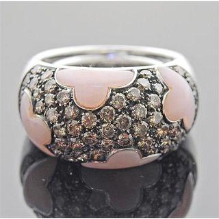Italian 18k Gold Fancy Pink Opal Cocktail Ring