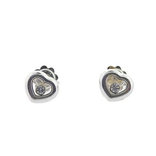 Chopard Happy Diamonds 18k Gold Heart Stud Earrings