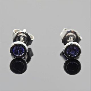 Tiffany &amp; Co Peretti Color by the Yard Sapphire Silver Earrings