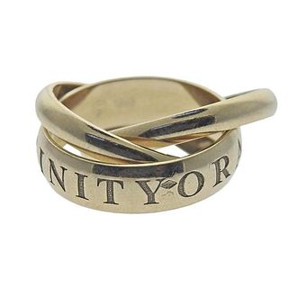 Cartier Amour et Trinity 18k Gold Rolling Band Ring SZ 50 