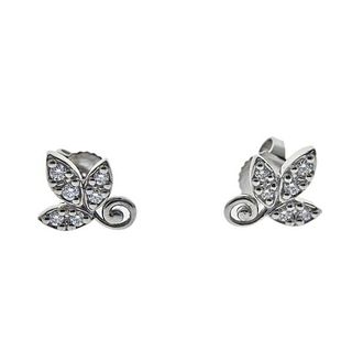 Tiffany &amp; Co Paloma Picasso Olive Leaf 18k Gold Diamond Earrings