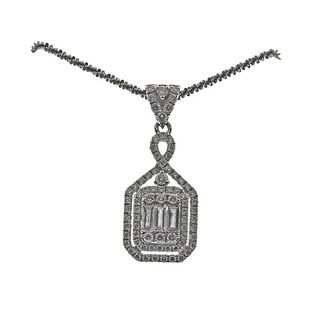 18k Gold Diamond Pendant on 14k Gold Necklace