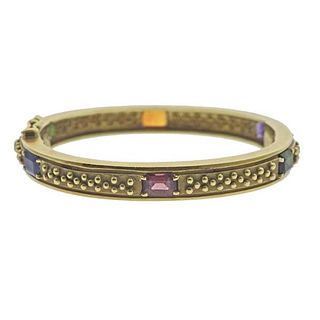 Vahe Naltchayan 18k Gold Multi Gemstone Bangle Bracelet