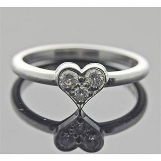 Tiffany &amp; Co Platinum Diamond Heart Ring