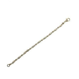 Judith Ripka 14k Gold Diamond Link Bracelet 